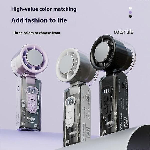 Højhastigheds bærbar kølende mini USB halsventilator Purple