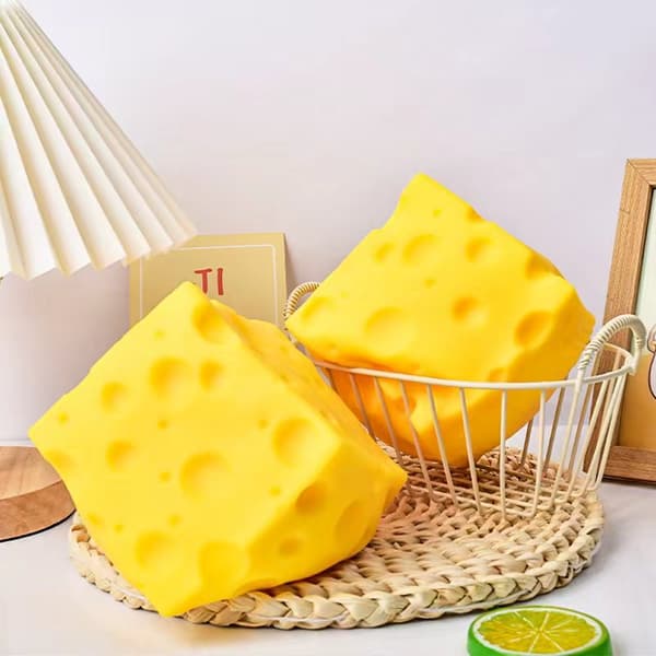2 Pcs Unbreakable Ventilated Toy Sensory Maltose Squeeze Cheese Sensory Toy