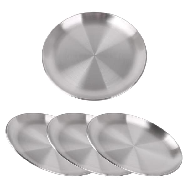 4 stk. 9,06 tommer diameter middagstallerken 201 rustfritt stål fat matservering
