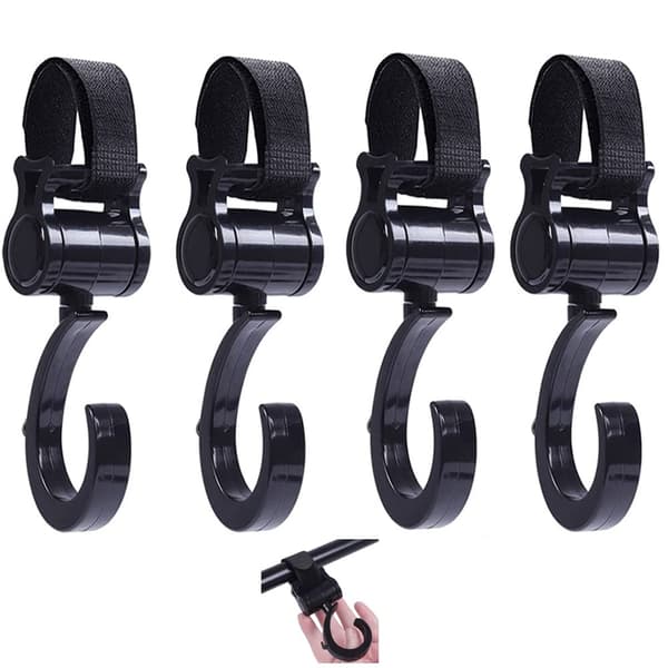 2026 latest explosion 4 stroller hooks clips stroller 360 degree rotating stroller shopping hooks