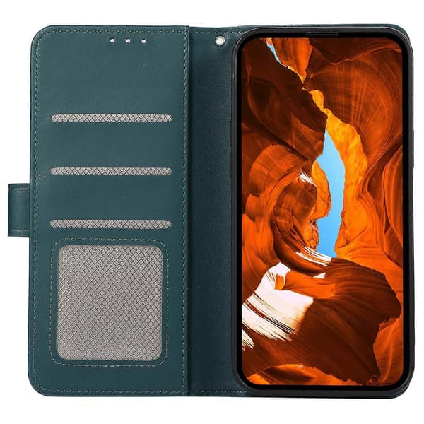 Til Xiaomi Redmi Note 14 Pro 4G Etui RFID Blokerende Flip Læder Telefoncover - Multicolor Green