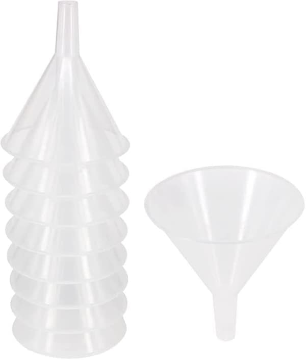 100 stk 4 cm multifunksjonelle plasttrakter med lang tut, plast av matkvalitet
