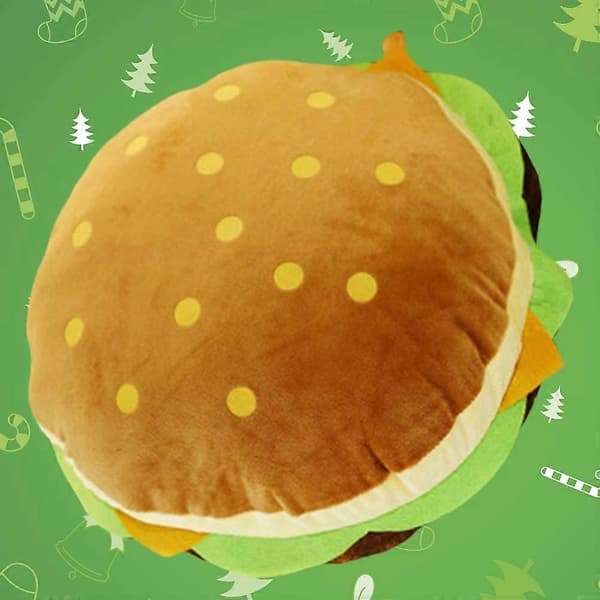Mad Pyntepude Plys Kæmpe Hamburger 30cm Blød Sofapude Pude Børn Ven