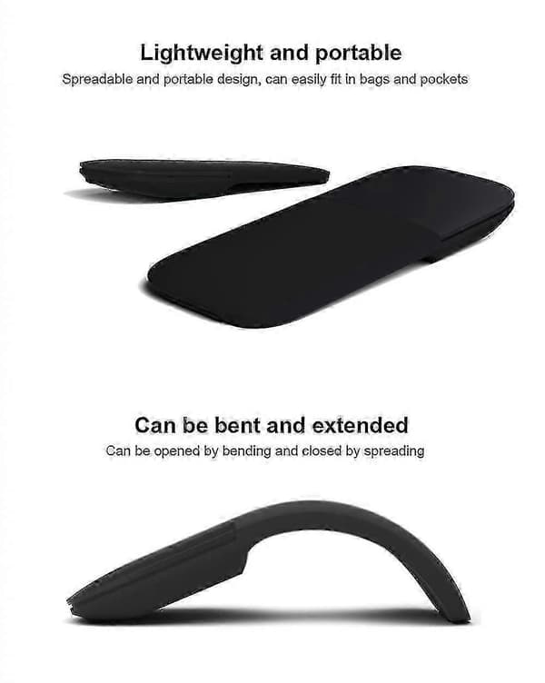 Bluetooth 4.0 Trådløs Mus Sammenleggbar Ergonomisk Stillegående for PC Bærbar Bluetooth white