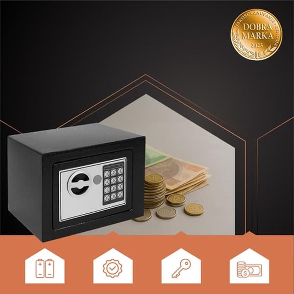 Digital Safe with Code Lock and Key - Home and Office 2540