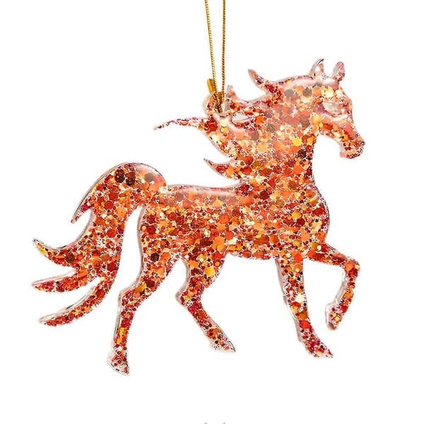 Flammehest Julepynt, 10x9cm, Nyttårsdekorasjon M5S1 C 1pcs