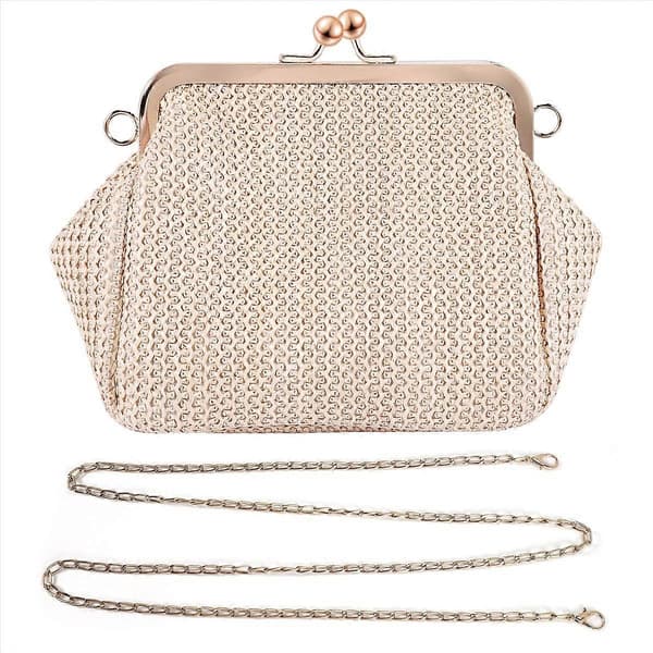 Lille Crossbody Boho Tasker Dame Håndtaske Strå (Brun)