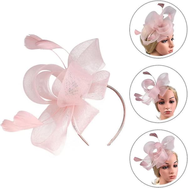 Fascinator-hiusklipsi, kukkahuntu, panta, cocktail-teekutsupanta, flapper Pink
