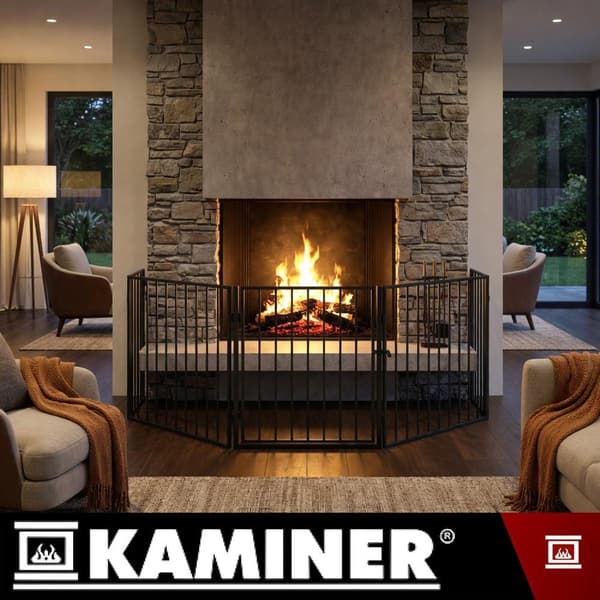 Fireplace Guard - Adjustable Safety Gate Svart black