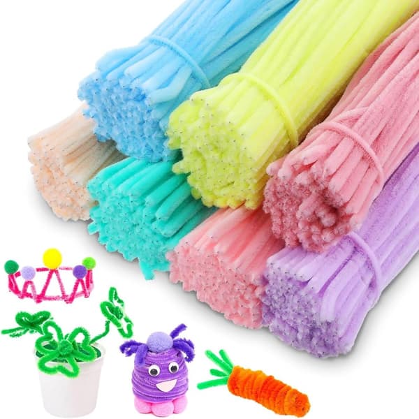Macaron-Colored Multicolored Pipe Cleaners – Craft Material for Kids & Adults | Multiple Uses