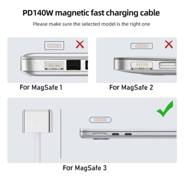 Typ-C hun til Magsafe 3-konverter USB-C magnetisk adapter Mellembøjning