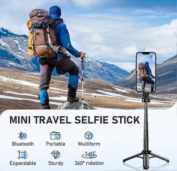 4-i-1 Multifunktionell Magnetisk Selfiepinne, Universell 360° Rotation