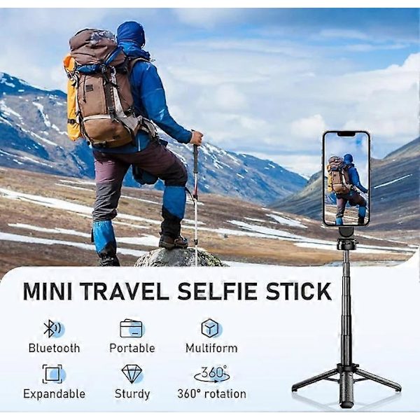 i 1 multifunksjonell magnetisk selfiestang, universell 360° rotasjon