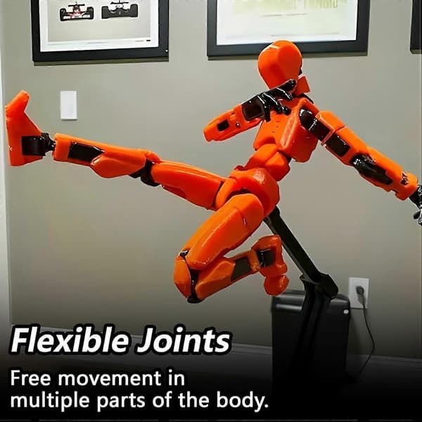 T13 Actionfigur, Robot Actionfigur, 3D-printet med full artikulasjon, Skrivebordsdekorasjon Orange