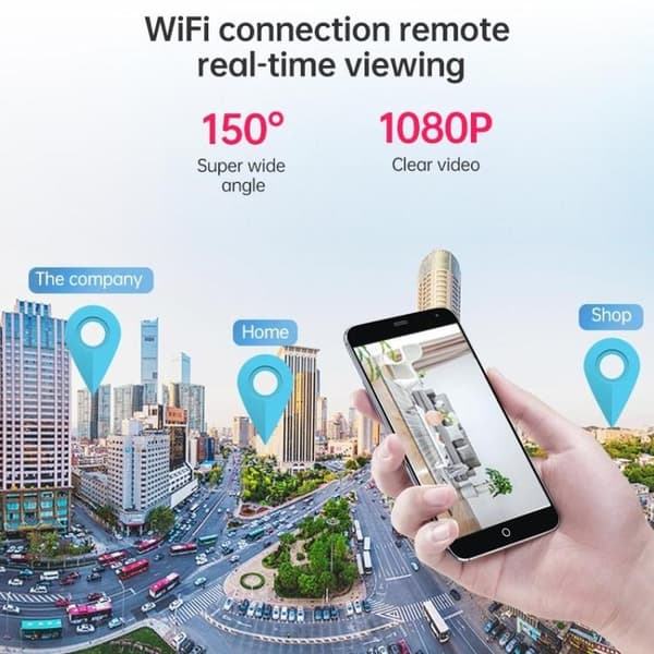 150° IP-kamera / Langaton valvontakamera - WiFi Svart black