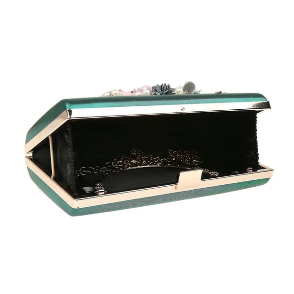 Kaxidy Dam Aftonväska Blomma Bröllop Aftonclutch Green