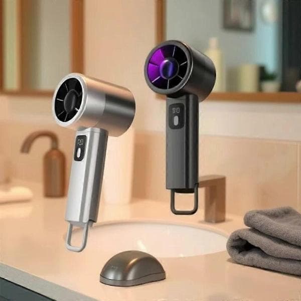Sammenfoldelig USB-bordventilator med digitalt display Turbo White