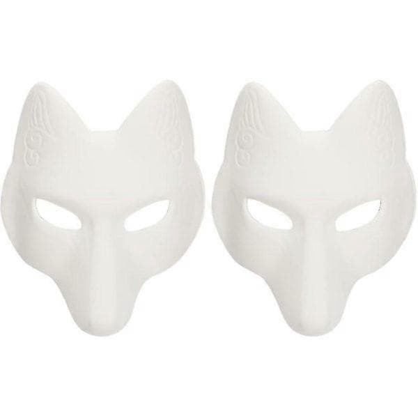 Vargmask Djurmasker 2 st Rävmask, Halloween Vit Rävmask AA