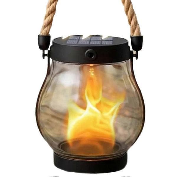 4 pcs Solar Lantern Outdoor Lighting Waterproof Dancing Flame for Garden and Yard Decoration