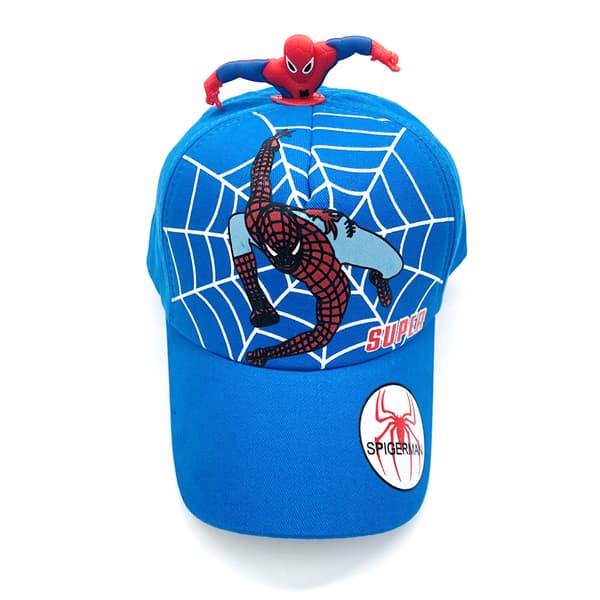 Barn Gutter Spiderman Caps Baseballcap Sport Justerbar Sol-Blå, 52-54 CM