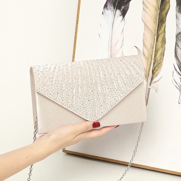 Clutch og håndtasker Clutch til fest Crossbody-tasker sølv silver