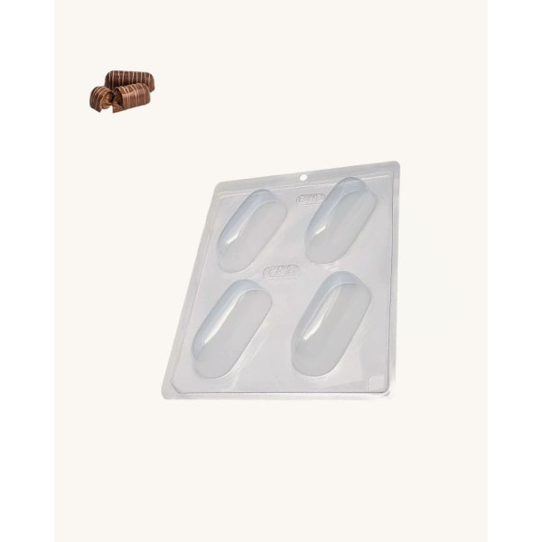 BWB Simple Mold - Trufa Alongada Grande 701 - Pralinform Choklad Transparent