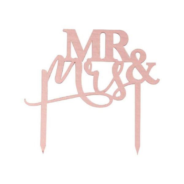 Mr And Mrs Rose Gold Tårtdekoration Bröllop- Ginger Ray Vit