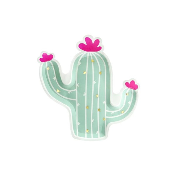 Papptallrikar Kaktus Tropisk Fest - Lalala Llama Grön