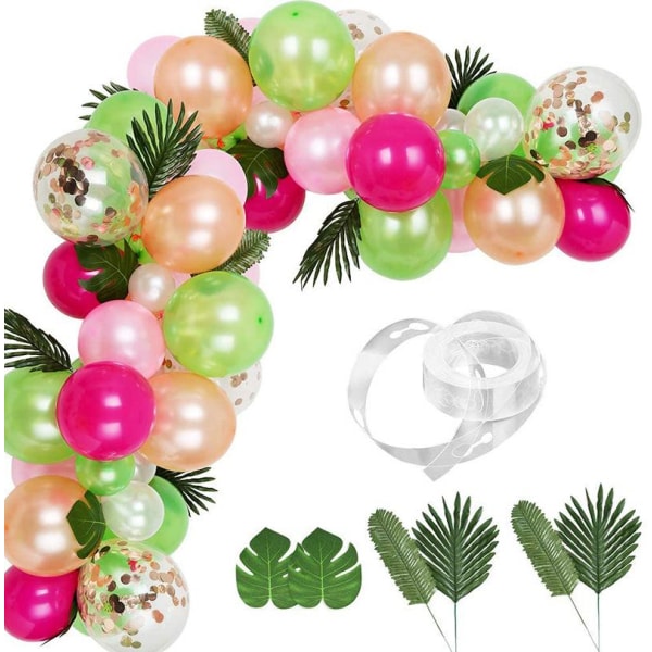 Ballongbåge - Grön/Rosa Hawaiitema Grön