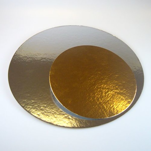 Tårtbricka 16 cm Rund Guld och Silver, 3-pack - FunCakes Guld