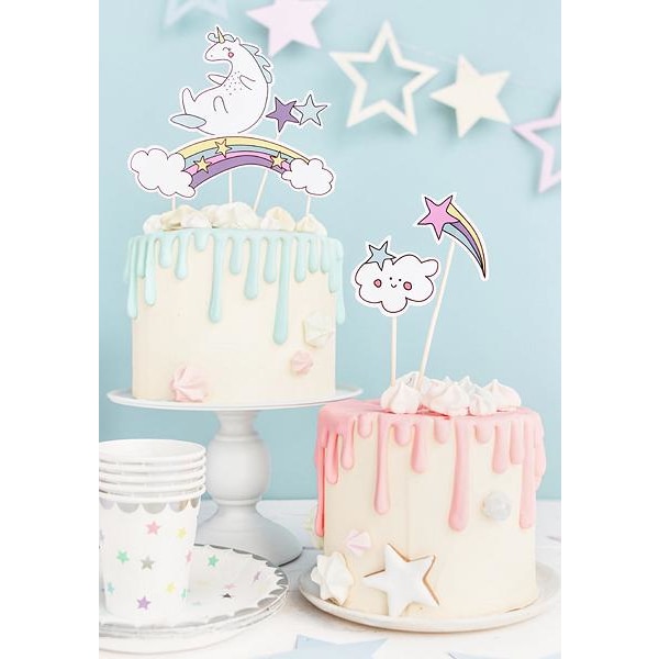 Cake Pics Toppers Tårtdekorationer - Make a wish - Unicorn multifärg
