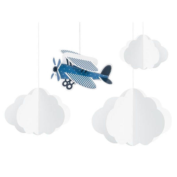 Hängande dekorationer Flygplan Moln - Little Plane Blå