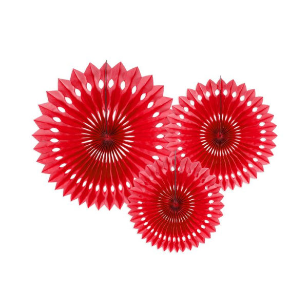 Tissue fan, red, 20-30cm Röd
