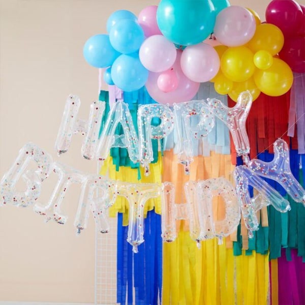 Konfetti Happy Birthday Ballonge- Ginger Ray Vit