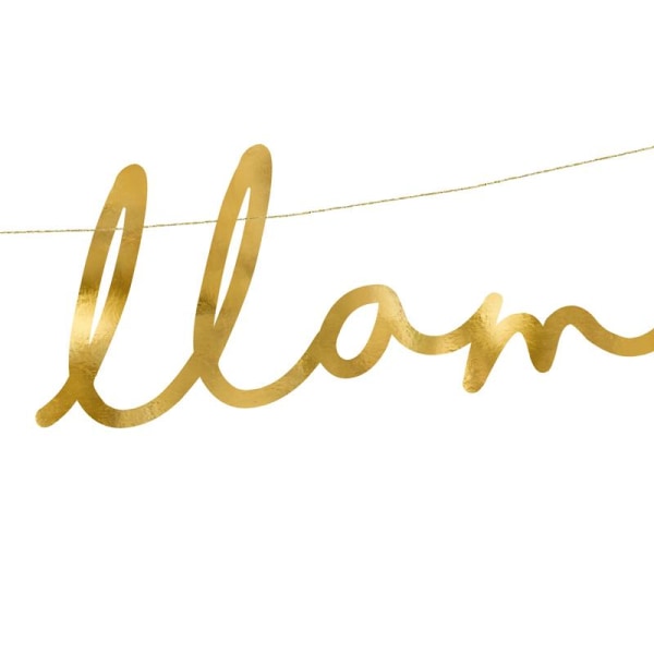 Girlang Banner Guld - Lalala Llama Guld