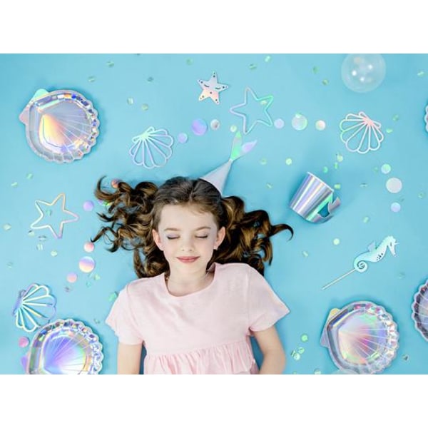 Cake Picks Iridescent Mix - Mermaid Party Silverglas