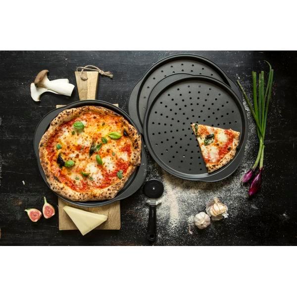 Rund pizzaplåt Ø 31 cm - Gastromax Svart