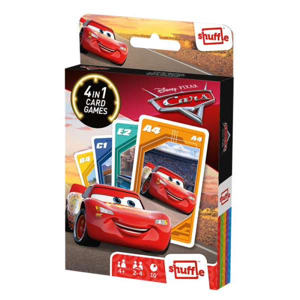 Cars Card Game 4-in-1 CDU- Kortspel multifärg