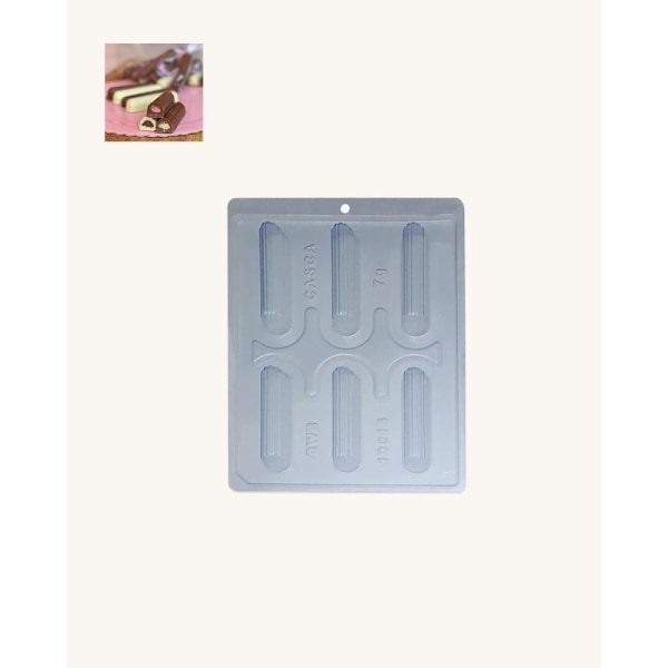 BWB 10016 - Special 3-Part Mold - Pralinform Chokladsticks Transparent