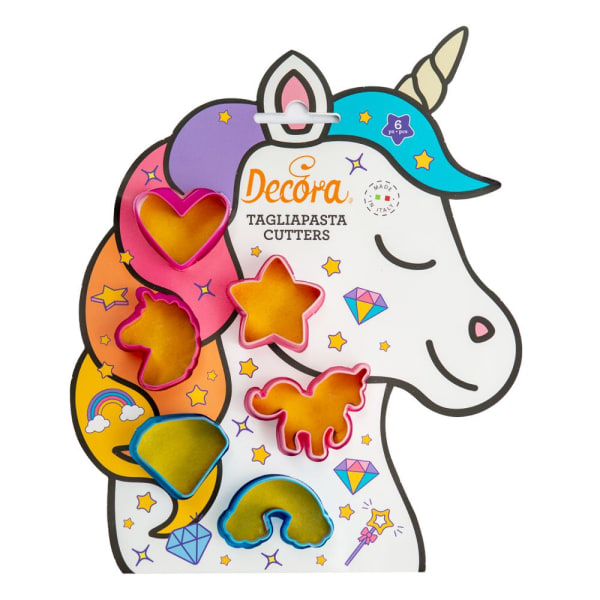 Unicorn Utstickare Kakmått - Decora multifärg