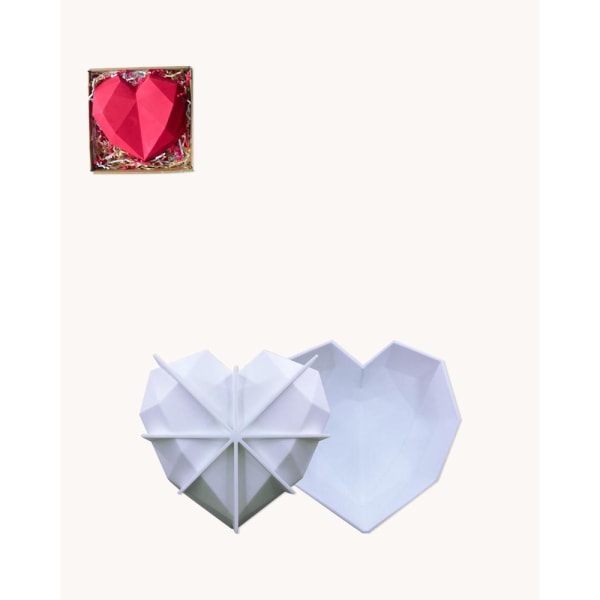 Diamant Hjärta SIlikonform | Mousseform Smash The Heart Vit