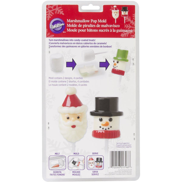 Wilton Jultomte Snögubbe Marshmallow Pop Mold, Santa Snowman Transparent