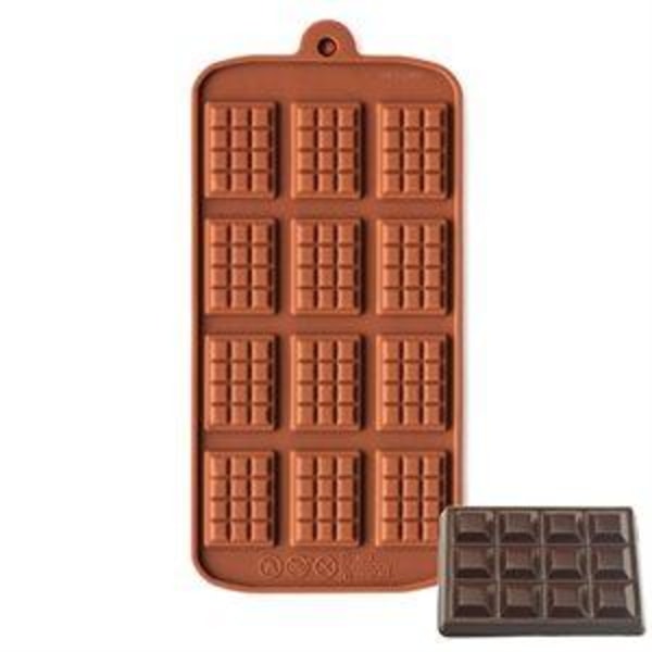 Mini-chokladkaka 12 Bitar Silikonform Chokladform Brun