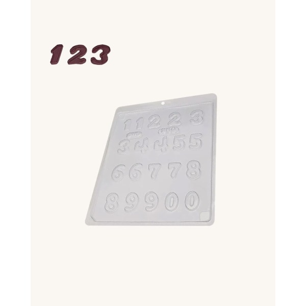 BWB Simple Mold - Cereja Lisa 380  - Números Pralinform Nummer Transparent