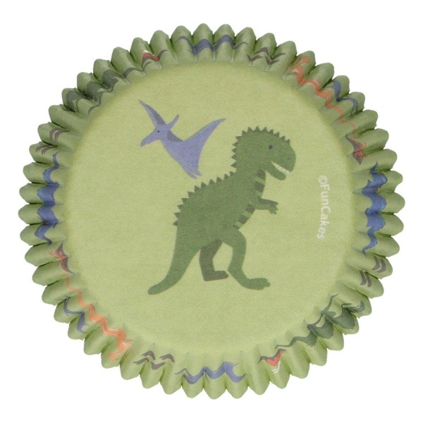 Muffinsformar 48st Dinosaurier - Funcakes Grön