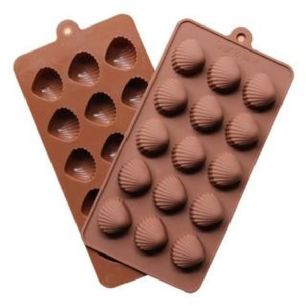 Shells Snäckor Lika 15st Pralin Silikonform Form Choklad multifärg