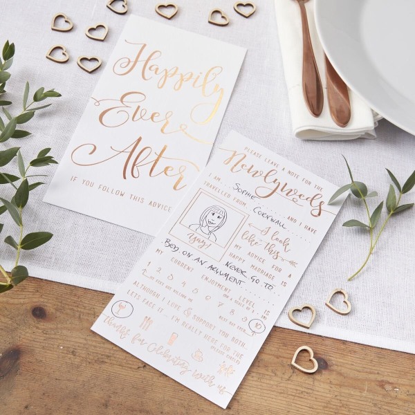 Advice Cards Roséguld - Botanical Wedding Rosa guld
