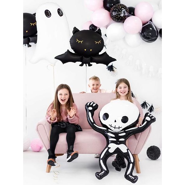 Folieballong Skelett, Halloween- PartyDeco Svart