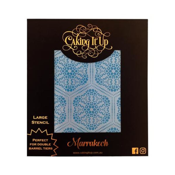 Marrakech Tårtstencil Palmblad Schablon - Caking It Up Vit