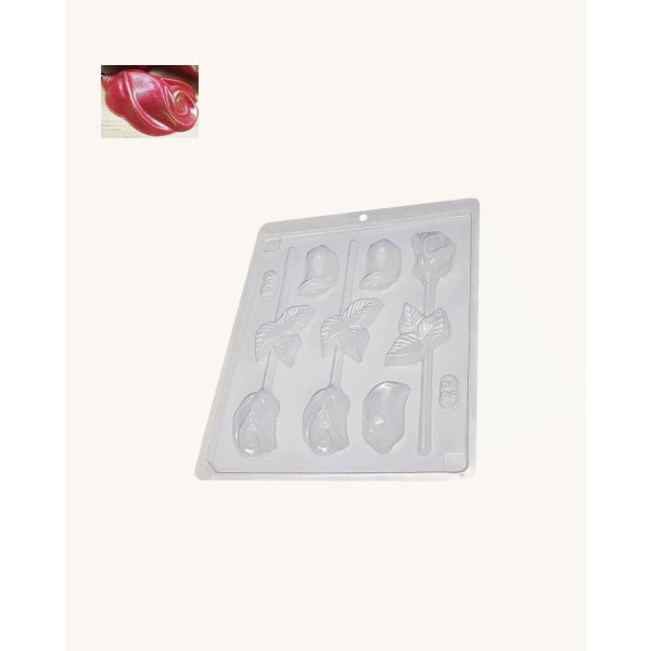 BWB Simple Mold - Rosa Pirulito 22 - Pralinform Chokladform Ros Transparent